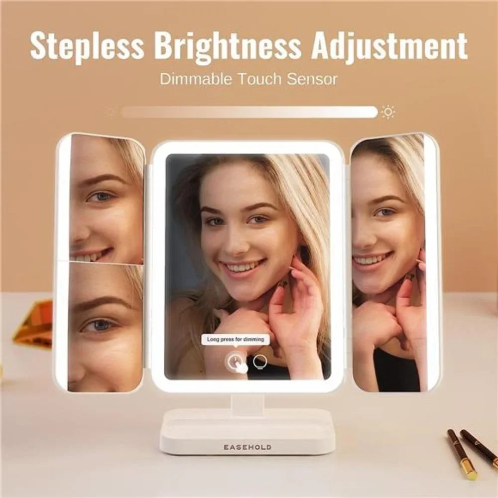 Rechargeable 5000mAh Lighted Makeup Mirror,1X/2X/3X/10X Magnifying Vanity Mirror